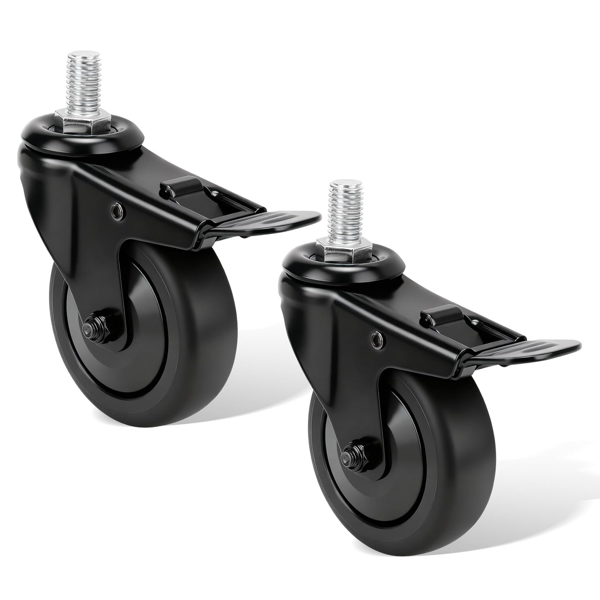 goduog 2-Pack 74064 Grill Locking Caster Wheel for Pit Boss - 3" 74064 Grill Stem Caster Replacement for Pit Boss Pro Series 1100, Austin XL Parts, Pit Boss 820, Navigator 850, Louisiana Grill