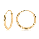 14k Yellow Gold Endless Hoop Earrings 10x1.0mm