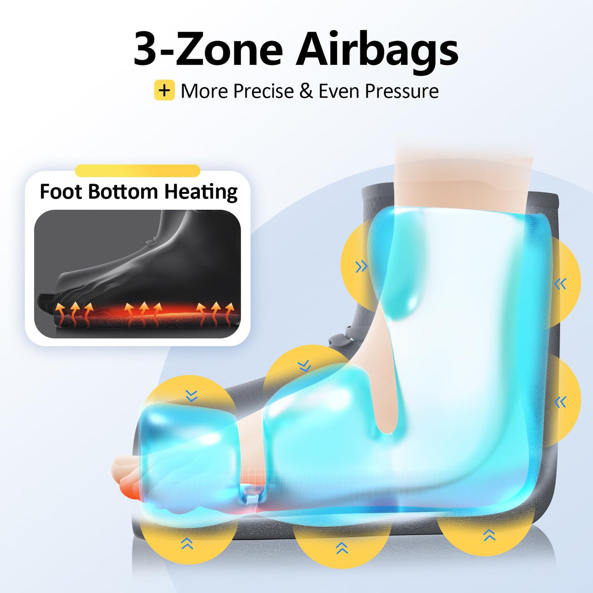 Comfytemp Portable Foot Massager with Heat, Father's Day Gifts for Dad Him Men, FSA HSA Eligible Foot Compression Massager for Plantar Fasciitis, Rechargeable Ankle Massage (1 Pack, Fits Size 6 to 10)