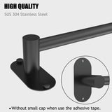 MIROAMZ Towel Bar, Adjustable 14.4inch - 25.2inch Towel Rack, Self Adhesive Wall Mounted for Bathroom Kitchen Hand Towel Holder Cloths Hanger 304 Stainless Steel Organizer Single Bar (1, Matte Black)