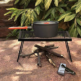 Folding Campfire Grill Grate, Portable Heavy Duty Steel Over Fire Camp Grill for Outdoor Camping Cooking Fire Pit, Black