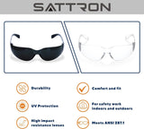 24 Pack of Tinted Safety Glasses (Protective Safety Sunglasses) Ploycarbonate Dark Smoke Lenses for UV Protection, Scratch & Impact Resistant, Perfect for Construction, Outdoor Work, Shooting and More
