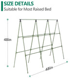 Cucumber Trellis for Raised Bed, 1 Pack 4ft Tall A-Frame, Garden Trellis for Climbing Plants Outdoor, Perfect for Vines, Beans - Green with Netting