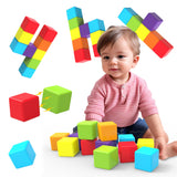 Magnetic Building Blocks Large, 1.65 inch Stacking Cubes for Toddlers