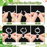 Plant Support Clips, Reusable Garden Clips for Securing Plants (100, White)