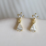 LOVECOM 925 Sterling Silver Cubic Zirconia Small Dangle Earrings for Women