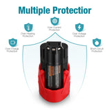 UTRBATT 2 Pack 12V 3.0Ah M12 Replacement Battery for Milwaukee Lithium-ion Battery Compatible with M12 48-11-2411 48-11-2420 48-11-2401 48-11-2402 12-Volt Cordless Tools