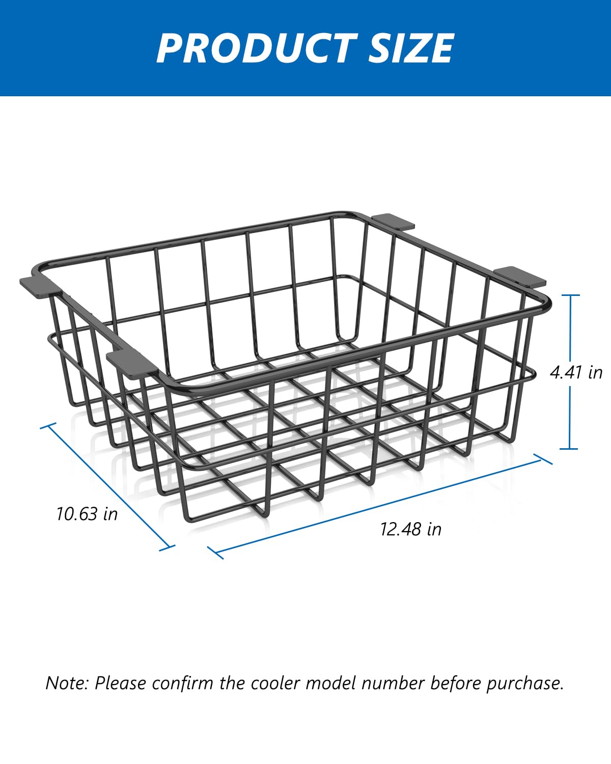 Wire Basket for Ninja FrostVault Hard Cooler & Wheeled Cooler - Heavy-Duty Organizer Rack for Efficient Storage, Dry-Goods Basket for Perfect for Camping Trips or Outdoor Parties, Black(L)