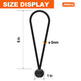 Joneaz 50 Pcs Ball Bungee Cords 6 Inch Black Heavy Duty Outdoor for Canopy Tarp Tie Downs, UV Resistant
