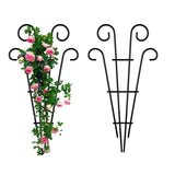 2 Pack 31 Inch Black Coated Wave Pot Metal Trellis Stakes for Climbing Plants Patio Plant Support for Outdoor,Rose, Vegetable Flower, Backyard