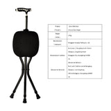 Hold 440 lbs Cane with Seat Combo Aluminum Alloy Portable LED Folding Walking Stick Chair Height Adjustable Heavy Duty Thick Stool Handy Unisex for Elderly Senior Light
