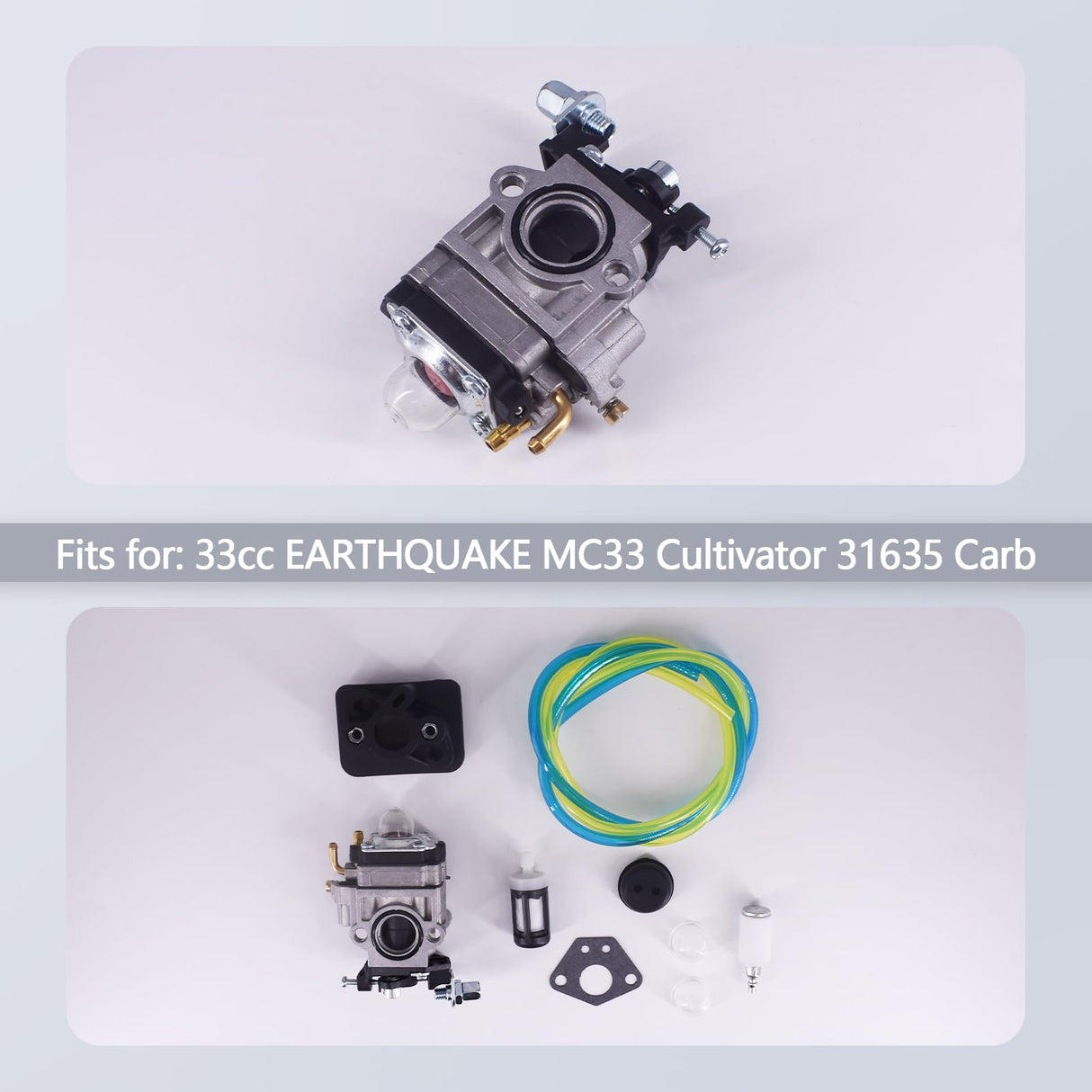 Quealzara Carburetor Carb 31801 for 33cc Earthquake MC33 Cultivator 31635 Carb
