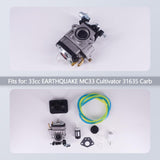 Quealzara Carburetor Carb 31801 for 33cc Earthquake MC33 Cultivator 31635 Carb