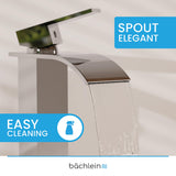 Bächlein Tamina Bathroom Tap Waterfall Design Extra High Single-Lever Mixer Tap with Mounting Kit for Bathroom Sink Chrome