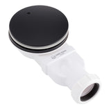 Sandy Beach Black Shower Waste Trap - 90mm Shower Waste Trap, Slimline Black Shower Waste 90mm - Black Shower Tray Waste Trap, Shower Tray Trap - Black Shower Trap - 90mm Diameter 48mm Depth