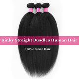 Kinky Straight Bundles 18 20 22 Inch Yaki Straight Bundles Human hair 12A 100% Unprocessed Brazilian Human Hair Kinkystraight Human Hair Natural Black For Black Women