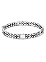Stainless Steel Cuban Chain Bracelets for Men 5MM Silver Bracelet 7.5 Inch
