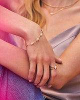 Kendra Scott Emilie Link Bracelet for Women, Fashion Jewelry, 14k Gold-Plated, Iridescent Drusy