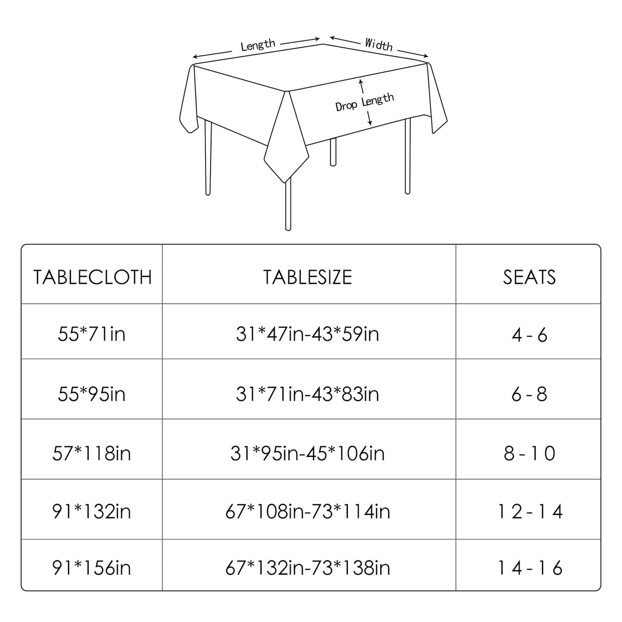 BALCONY & FALCON Table Cloth for 6 Foot Rectangle Tables – Waterproof, Wrinkle-Free Farmhouse Tablecloth for Dining, Kitchen, Wedding, Baby Shower & Christmas Holiday Gatherings (Olive, 55" x 95")