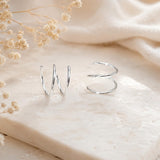 Solid Sterling Silver Double Huggie Hoop Twist Earrings for Single Piercing. Tiny Spiral Huggie Hoop Illusion Earrings. 19 Gauge (1 Pair)
