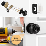Probrico Gold Interior Door Knobs for Bedroom Bathroom, Polished Brass Privacy Door Knob Keyless Door Lock with Round Ball Knob, 8 Pack