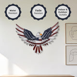 24" Large American Flag Bald Eagle Metal Wall Art, Patriotic Wall Decor