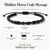 Live Gems - Daddy of an Angel Bracelet for Men – Miscarriage Gift for Dad – Loss of Baby Memorial – Sympathy Gift for Grieving Father – Hidden Message Morse Code Jewelry