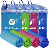 YQXCC 4 Pack Cooling Towel (47"x12") Ice Towel for Neck, Microfiber Cool Towel, Soft Breathable Chilly Towel for Yoga, Sports, Golf, Gym, Camping, Running, Fitness, Workout & More Activities
