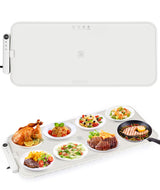 Warming Mat for Food Extra Large, MUZAMOX Graphene Warming Plate for Food with Rapid and Even Heating, Dishwasher-Safe Silicone Food Warming Mats for Countertop and Buffets Party - Gray, 36" x 16"
