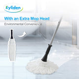 Eyliden Twist Mop, 2 Reusable Microfiber Heads, No Touch Dirt, Easy Wring
