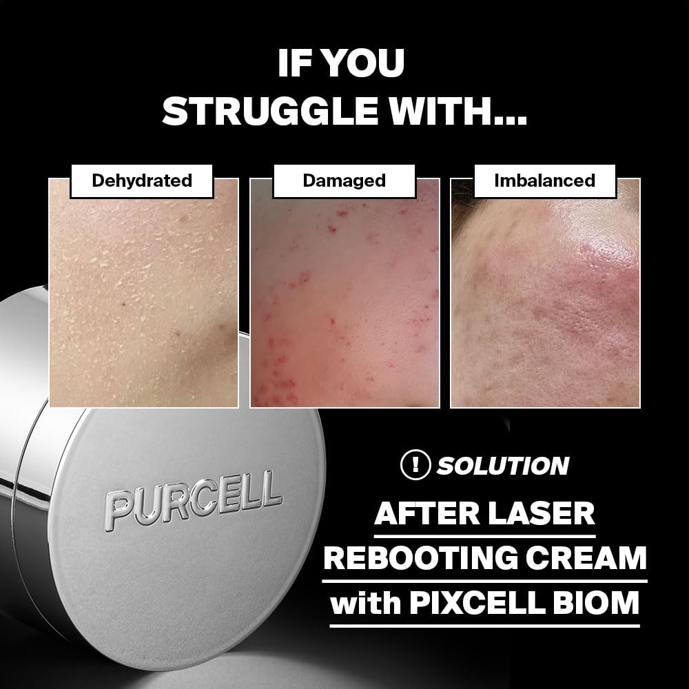 PURCELL After Laser Rebooting Cream for Skin Barrier with Probiotics, Niacinamide, Panthenol, Suitable for Sensitive Skin, 1.69 fl oz