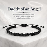 Live Gems - Daddy of an Angel Bracelet for Men – Miscarriage Gift for Dad – Loss of Baby Memorial – Sympathy Gift for Grieving Father – Hidden Message Morse Code Jewelry