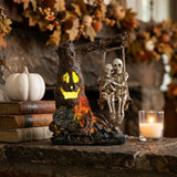 Halloween Skull Statue with Spooky LED Light for Home Indoor Decorations