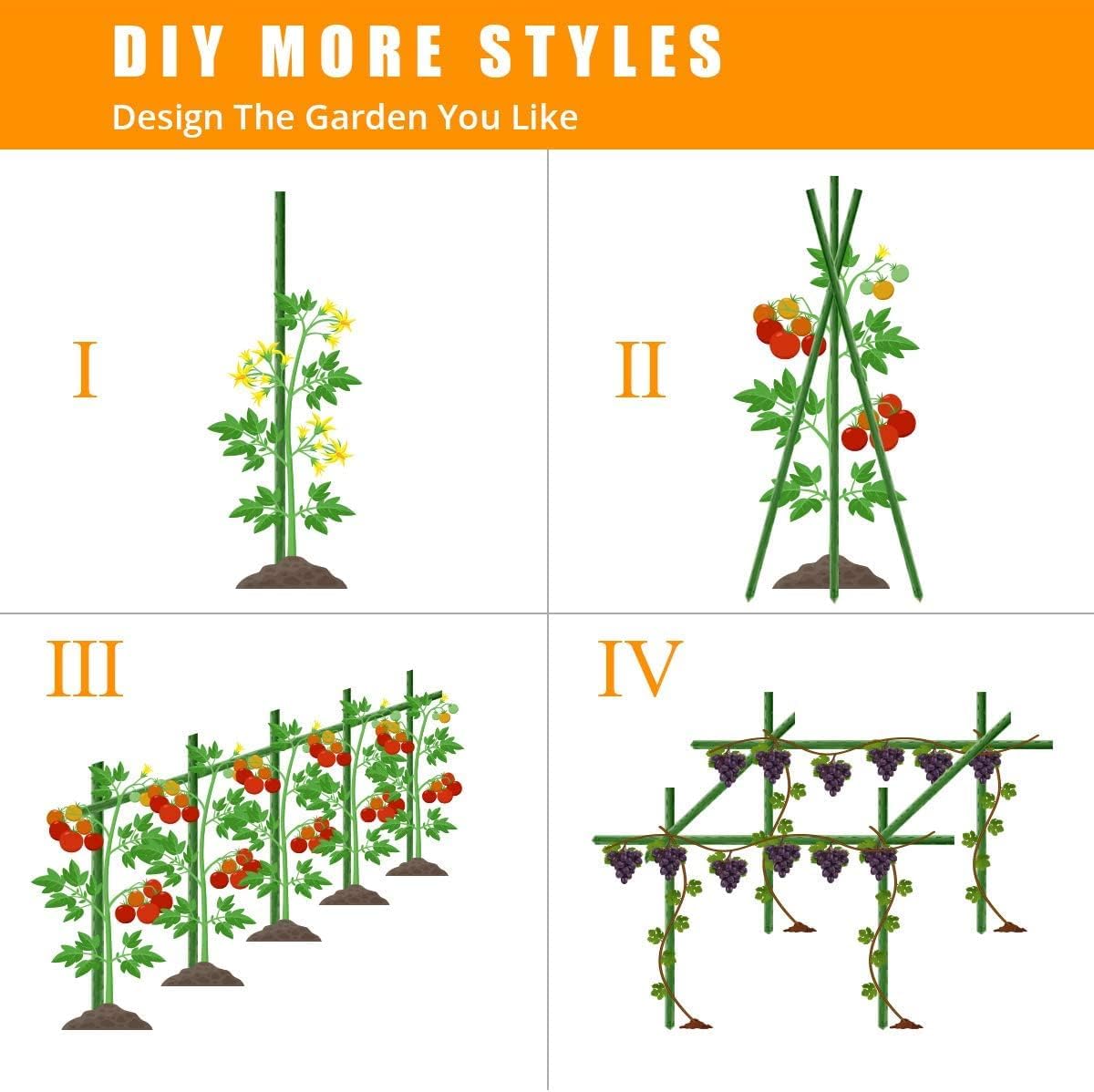 LAVEVE Garden Stakes 48-Inch Heavy Duty Steel Plant Stake with Plastic Coat