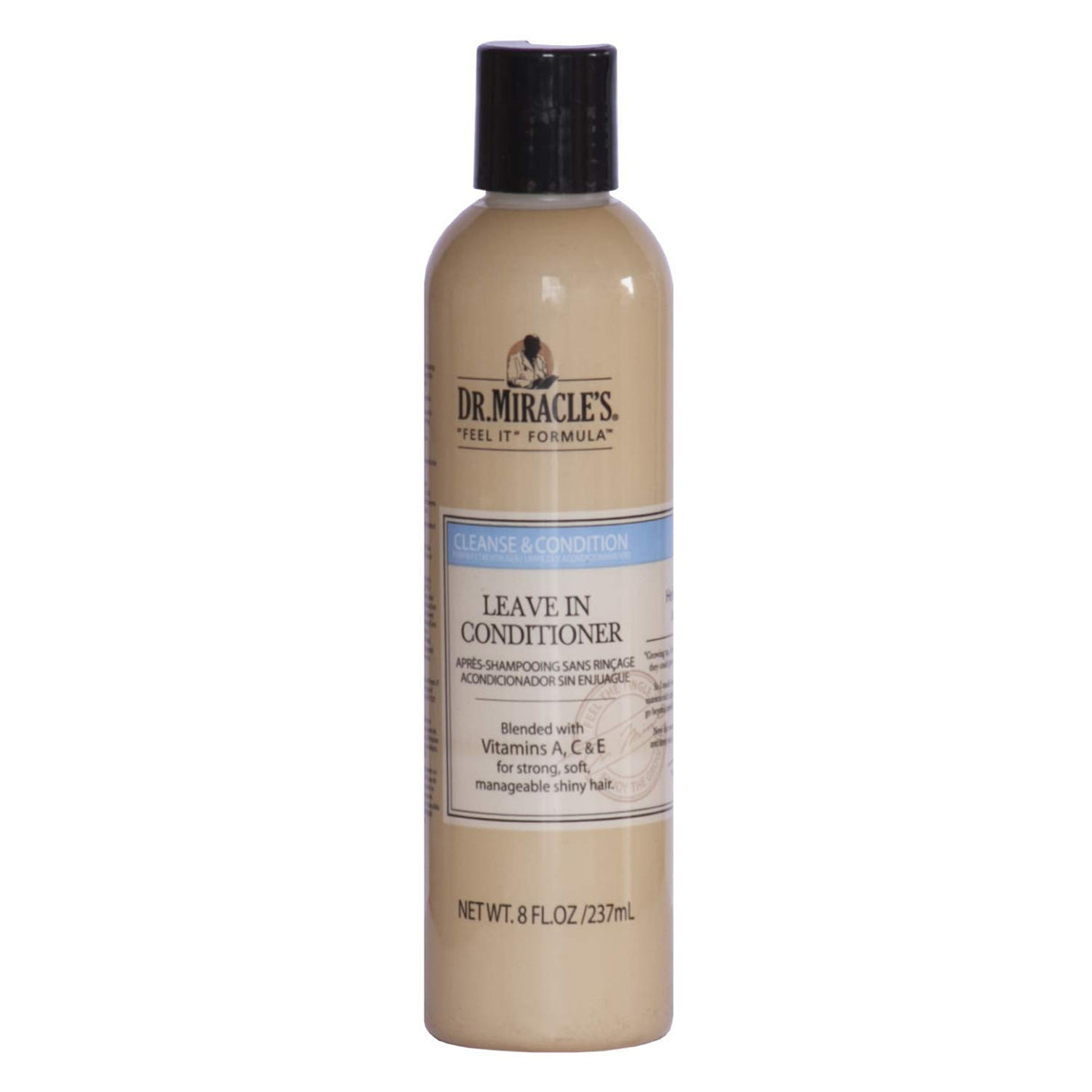 Dr. Miracle's Leave In Conditioner, Blended with Vitamins A, C & E for Strong, Soft, Manageable Shiny Hair, 8 Ounce