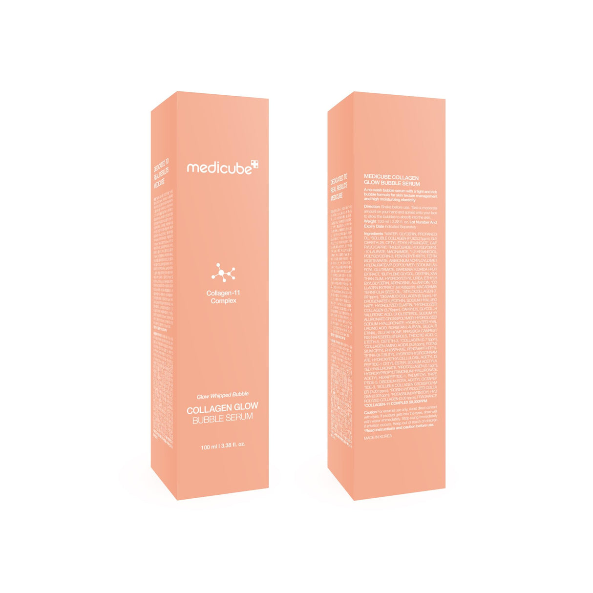 Medicube Collagen Glow Bubble Serum - Fast-absorbing bubble-type serum that gives you 24h Glow & Lifted Look - Korean skincare (3.38fl.oz.)