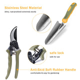 Garden Tool Set, WisaKey 9 Piece Stainless Steel Heavy Duty Gardening Hand Tools Durable Garden Tool Bag Gardening Gifts for Women and Men Fathers Day for Dad Husband