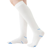 EVOPLECI Anti Embolism Compression Stockings for Women and Men Ted Hose Socks 15-20 mmhg Moderate Level With Inspect Toe Hole（WHITE，L）