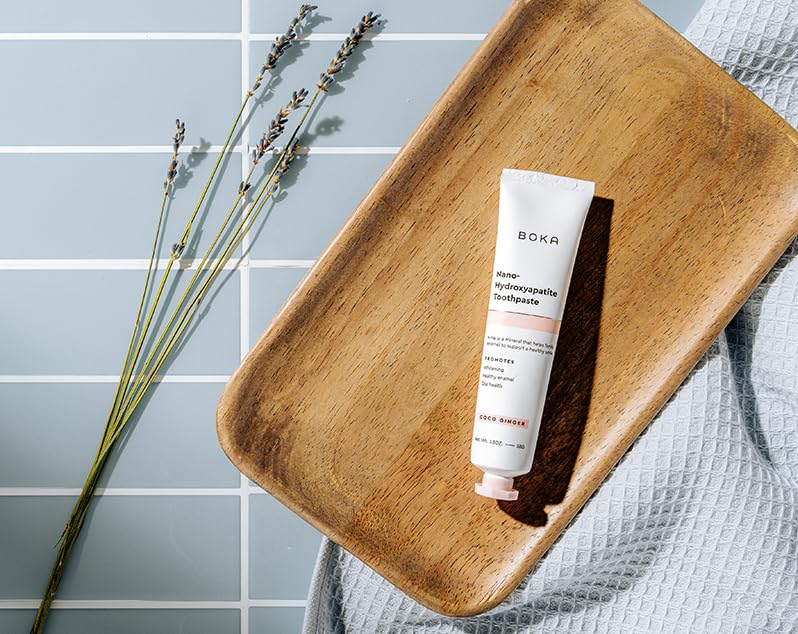 Boka Fluoride Free Toothpaste Nano Hydroxyapatite, Helps Remineralize, Appropriate for Sensitive Teeth, Whitening - for Adult, Kids Oral Care - Refresh Mint Flavor, 4 Fl Oz 3Pk