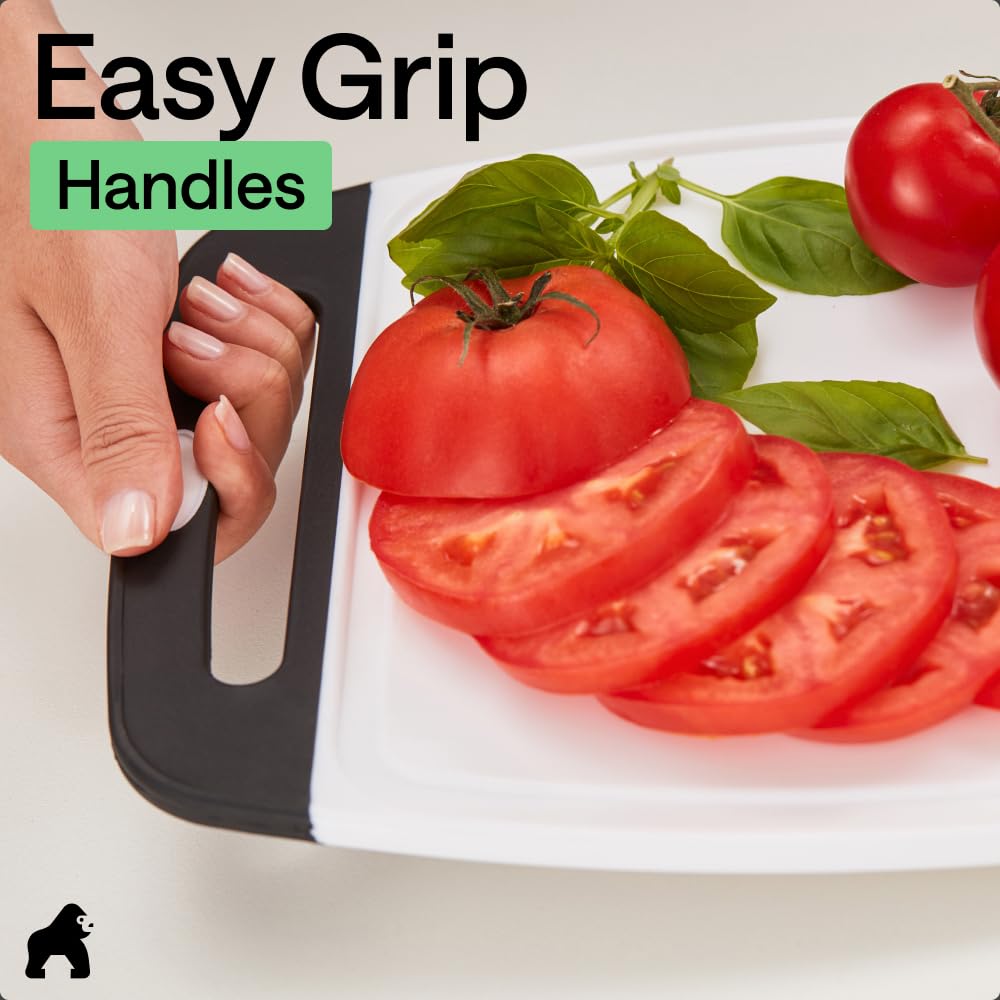 GORILLA GRIP Cutting Board, Slip Resistant and Nonporous, BPA-Free, Black