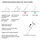 AAGUT Metal Tent Stakes Heavy Duty 9 Inch with Ties and T-Hook for Camping