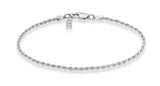 Miabella Solid 925 Sterling Silver Italian 2mm, 3mm Diamond-Cut Braided Rope Chain Bracelet for Women Men, Made in Italy (2mm - Length 6.5 Inches)