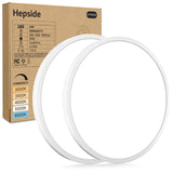 hepside 2Pack LED Flush Mount Ceiling Light Fixture, 12Inch 24W, Dimmable&3000K/3500K/4000K/5000K/6500K Adjustable Low Profile Ceiling Lights, White Round Flat Ceiling Light for Closet,Kitchen,Hallway