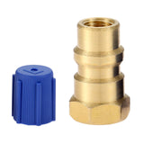 Aupoko A/C Retrofit Valve with Dust Cap, R12 R22 to R134A Fast Quick Conversion, 1/4" to 8v1 Thread, with R134A Quick Coupler Interface and Core Valve