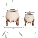 Camotank Smiley Face Rocking Chair Planters Flower Pots for Plants Funny Succulents Plant Live Cute Resin Head Planter for Indoor Outdoor Plants Gift Ideas for Mother and Christmas (Large)