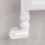 VANCOCO Glossy White 1/2"×15mm Corner Radiator Valve Round with Lockshield,Manual Radiator Valve Standard Connection for Heated Towel Rail and Central Heating Modern Bathroom