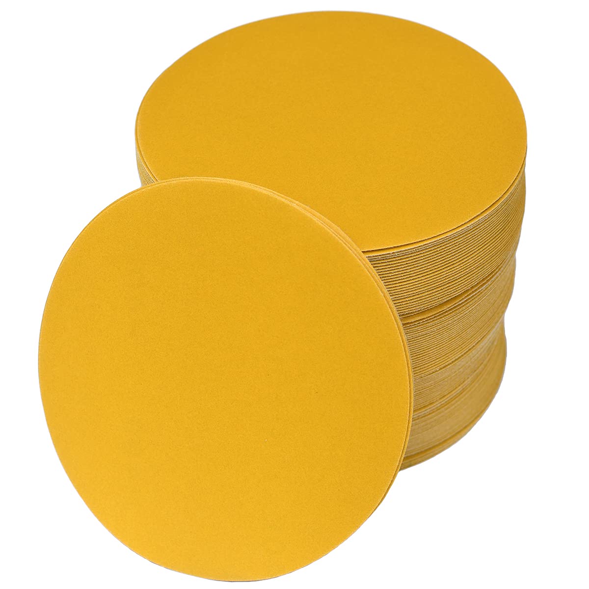 Aiyard 6-Inch No-Hole Hook and Loop Sanding Discs 400-Grit, Random Orbital Sandpaper for Automotive and Woodworking, 100-Pack