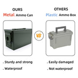 HARDROCK 30+50 AMMO Can Waterproof Metal –Army Green Ammo Box Steel –For Shotgun Rifle Nerf Ammunition suit 2pcs Christmas Gifts for Men,Gift boxes for Dad Husband