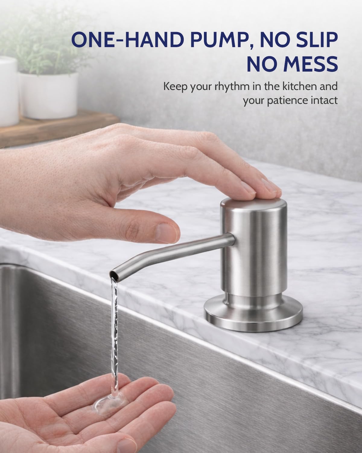 LUFEIDRA Kitchen Faucet with Pull Down Sprayer and Soap Dispenser, High Arc Spring 304 Stainless Steel Single Handle 1 or 3 Hole 2 Mode for Farmhouse RV Camper Laundry Bar Pot Filler (Brushed Nickel)