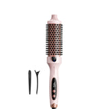 Wavytalk Thermal Brush, Blowout Boost 1.5 inch Heated Round Brush for Blowout Look, Dual Voltage, Pink, Sakura, Tourmaline Ceramic, Negative Ion Technology, 5 Temperature Settings, Less Damage